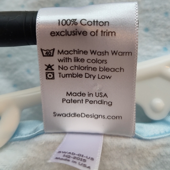 Swaddle Designs 100% Cotton Zzzip Me Sleeveless Blue Swaddle 6-12 Months - Picture 4 of 7